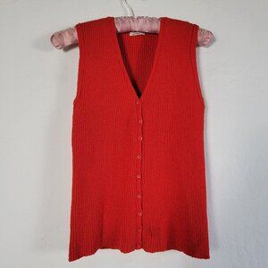 Vintage I.Magnin & Co Creation Lil Paris Ribbed Sleeveless Cardigan Sweater Vest